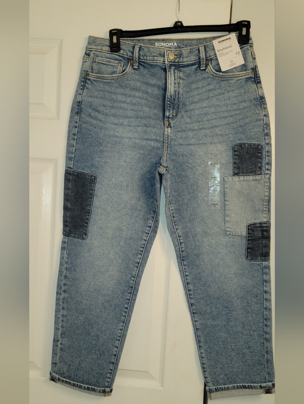 SONOMA Light Wash Patchwork Boyfriend Jeans